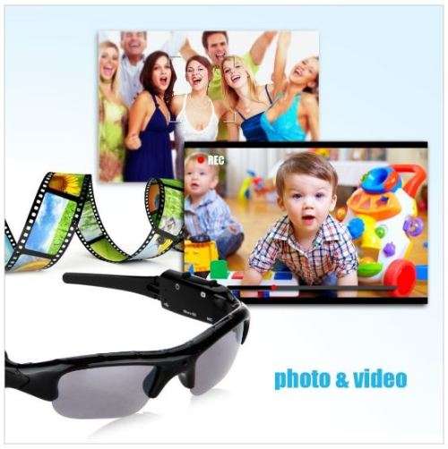 DVR Camera & Cam Recorder Sunglasses with Micro SD Slot, Carry Case, USB Data & Charging Cable Ect.