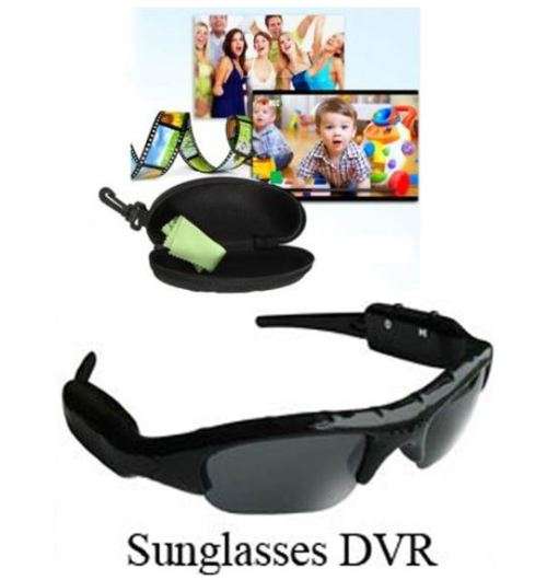 DVR Camera & Cam Recorder Sunglasses with Micro SD Slot, Carry Case, USB Data & Charging Cable Ect.