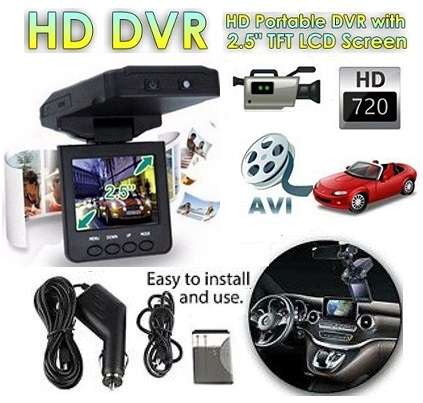 2.5" LCD Car DVR Camera & Cam Recorder, Motion Detection, Night Vision, Support USB & Micro SD