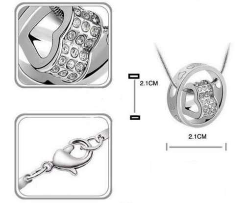 Elegant 925 Silver Heart in Ring Jewelry Set With Swarovski Crystals in Complimentary GIFT BOX