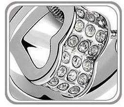 Elegant 925 Silver Heart in Ring Jewelry Set With Swarovski Crystals in Complimentary GIFT BOX