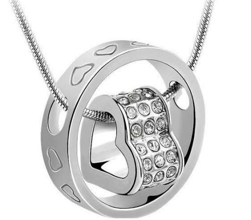 Elegant 925 Silver Heart in Ring Jewelry Set With Swarovski Crystals in Complimentary GIFT BOX