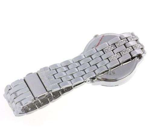 Elegant Ladies Geneva Crystal Quartz Chronograph Wrist Watch in Rose Gold OR Silver