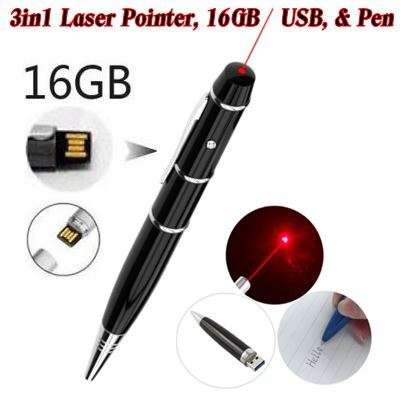 3 in 1 High Speed 16G Ball Point Red Laser Pen With 16 GB USB Memory Stick for iPhone / Samsung/ HTC