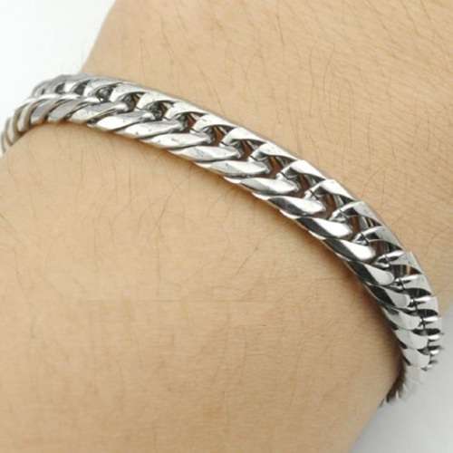 Elegant Men's 6mm Stainless Steel Link Chain Bracelet in Complimentary Gift Box