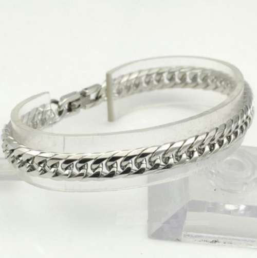 Elegant Men's 6mm Stainless Steel Link Chain Bracelet in Complimentary Gift Box