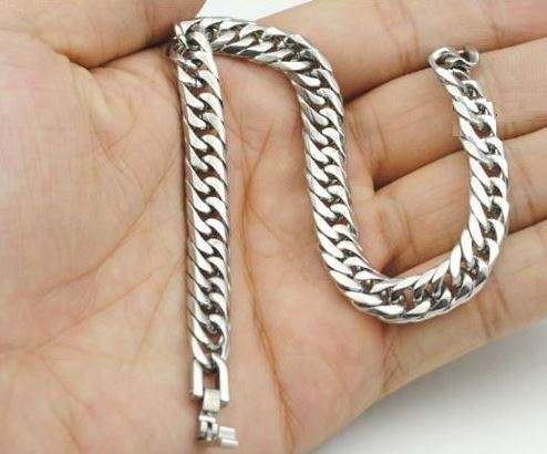 Elegant Men's 6mm Stainless Steel Link Chain Bracelet in Complimentary Gift Box