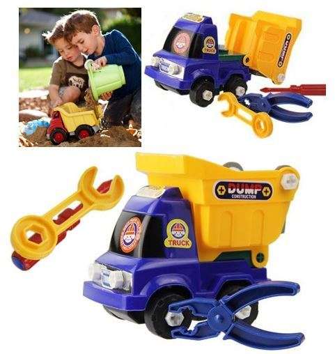 Learn & Play with a Self Assemble and Dismantling Dump Truck With Tools