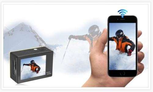 2" WI-FI HDMI HDR 1080P Sport Action Sport Cam - Waterproof, LCD Screen, Support USB & SD Card