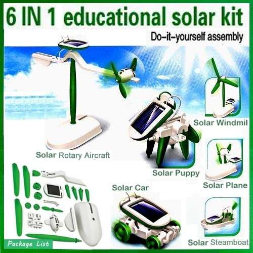 Educational Engineering Self Assembly 6 IN 1 Solar Rechargeable Kit - Learning, Logic & Creativity