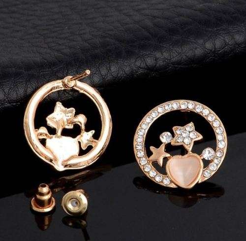 Elegant Golden Austrian Crystal Opal Heart & Stars Jewelry Set in Complimentary Gift Box