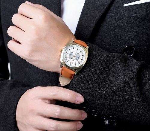 Elegant Men's SOXY BRAND Quartz Leather Wrist Watch in Complimentary Gift Box