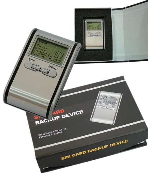 Sim Card Back-up & Restore Device - 2 Different Sim Cards, 1000 Contacts, Compact & Light Weight