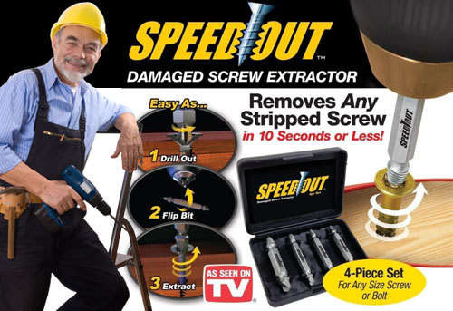 4 Piece Screw & Bolt Extractor Drill Bitts & Guide Set - Broken Easy Out Fastener Kit