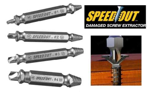 4 Piece Screw & Bolt Extractor Drill Bitts & Guide Set - Broken Easy Out Fastener Kit