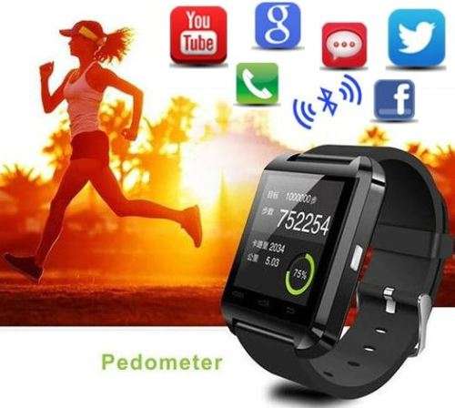 U80 Bluetooth Smartwatch - iPhone, Android, Pedometer, Sleep Monitor, Drink Reminder etc - Black