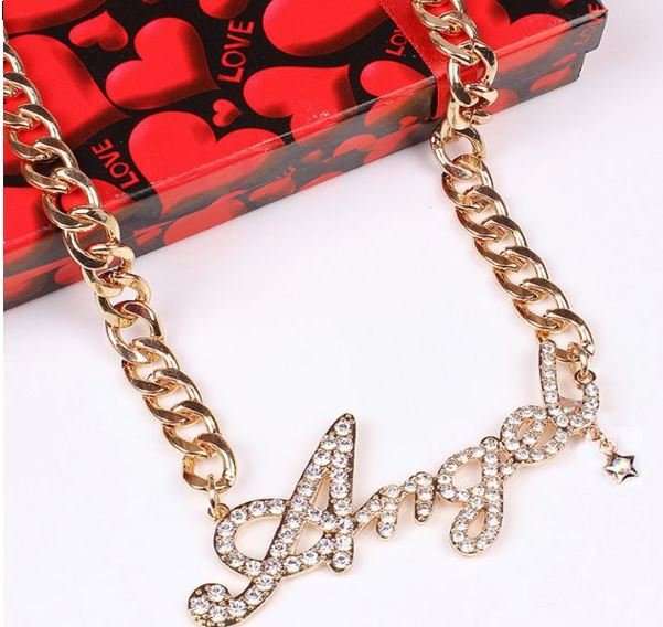 Luxury Solid 105g Gold Plated Cubic Zirconia Chain With Angel Pendant