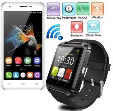 U80 Bluetooth Smartwatch - iPhone, Android, Pedometer, Sleep Monitor, Drink Reminder etc - Black