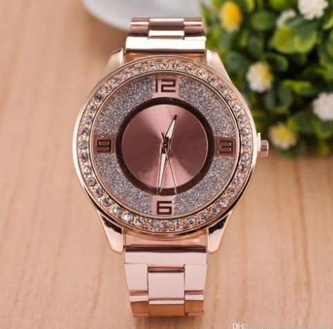 Elegant Ladies Crystal Diamante Quartz Wrist Watches in Rose Gold , Gold or Silver