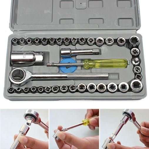 40 Piece Combination Socket Wrench Set - All You Need, Compact in a Case