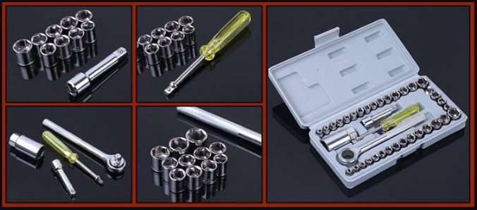 40 Piece Combination Socket Wrench Set - All You Need, Compact in a Case