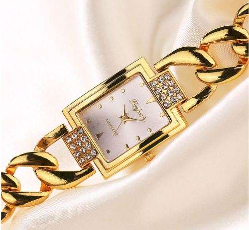 Elegant & Attractive Ladies Rose Gold Austrian Crystal LUPAI Quartz Wrist Watch in Gift Box