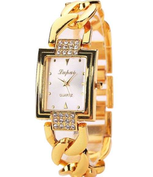 Elegant & Attractive Ladies Rose Gold Austrian Crystal LUPAI Quartz Wrist Watch in Gift Box