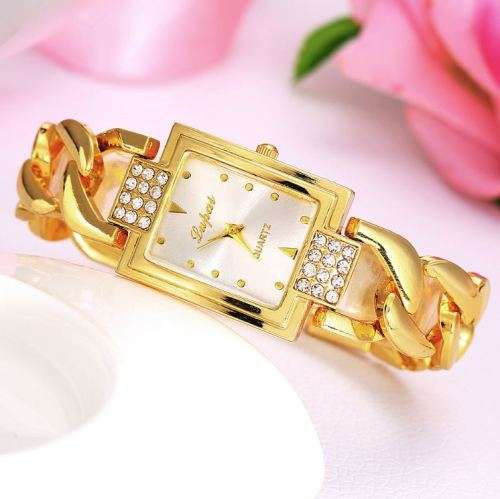 Elegant & Attractive Ladies Rose Gold Austrian Crystal LUPAI Quartz Wrist Watch in Gift Box
