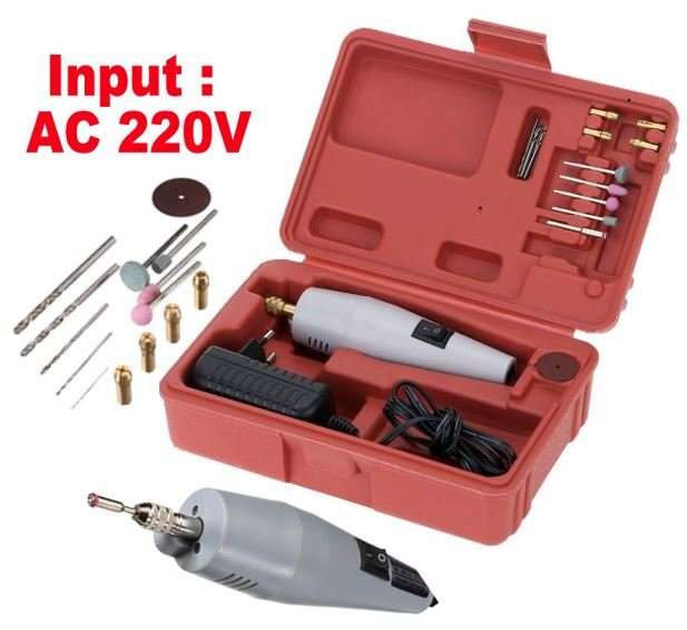 Mini 15 Piece Electric Drill & Grinder Set Compact in a Carry Case