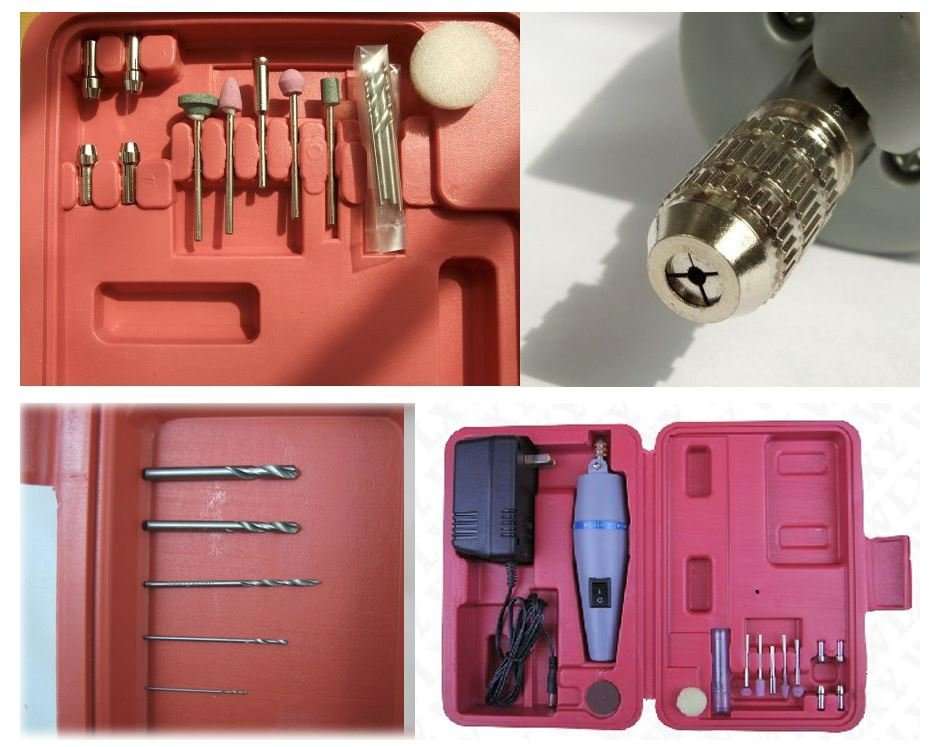 Mini 15 Piece Electric Drill & Grinder Set Compact in a Carry Case