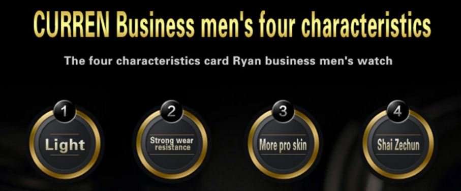 Elegant CURREN Military Leather Mens Wrist Watch - White & Brown