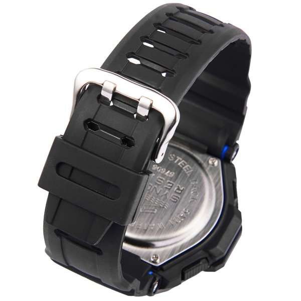 Silver Chrono LED Sports Wrist Watch, Date & Time, Digital, Alarm, Stopwatch etc With Silicone Strap