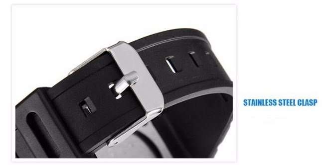 Silver Chrono LED Sports Wrist Watch, Date & Time, Digital, Alarm, Stopwatch etc With Silicone Strap