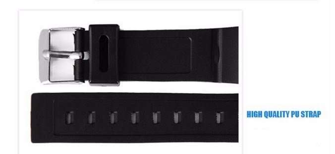 Silver Chrono LED Sports Wrist Watch, Date & Time, Digital, Alarm, Stopwatch etc With Silicone Strap