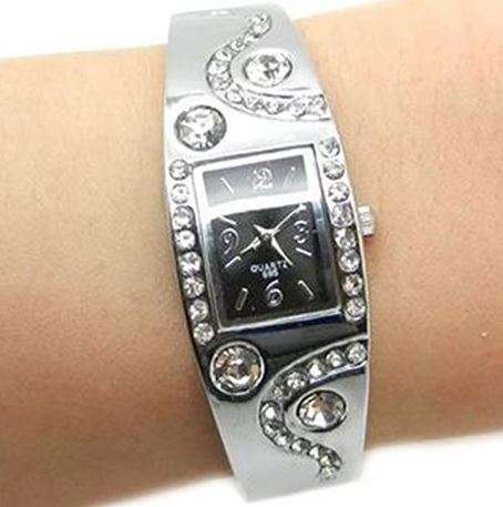 Beautiful Ladies WAVE Rhinestone & Crystal Bracelet Wrist Watches in SILVER