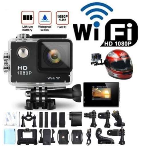 2" WI-FI HDMI HDR 1080P Sport Action Sport Cam - Waterproof, LCD Screen, Support USB & SD Card