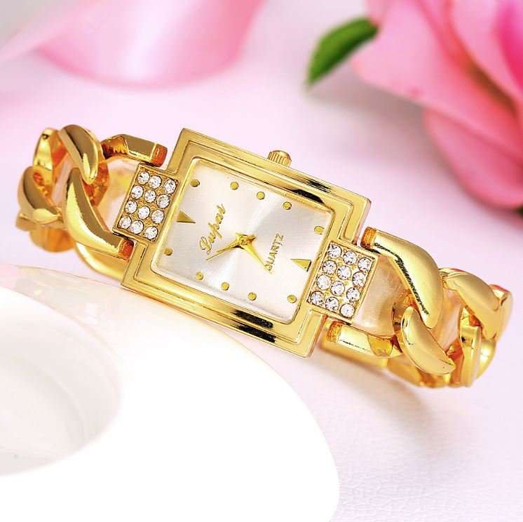 Elegant & Attractive Ladies Rose Gold Austrian Crystal LUPAI Quartz Wrist Watch in Gift Box