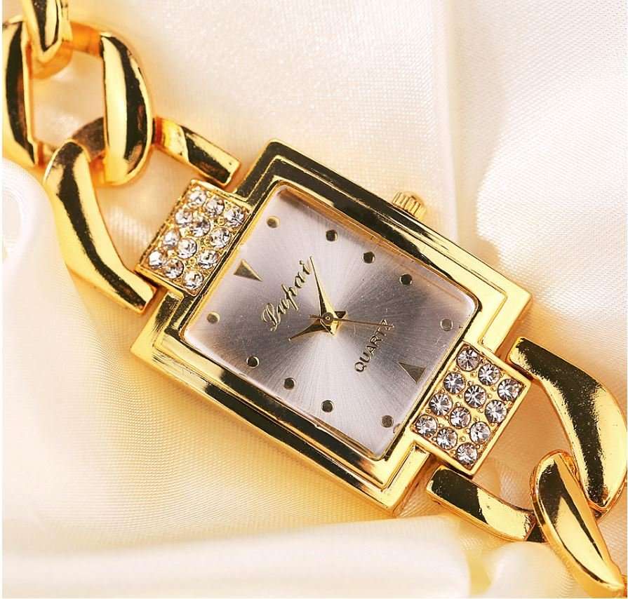 Elegant & Attractive Ladies Rose Gold Austrian Crystal LUPAI Quartz Wrist Watch in Gift Box