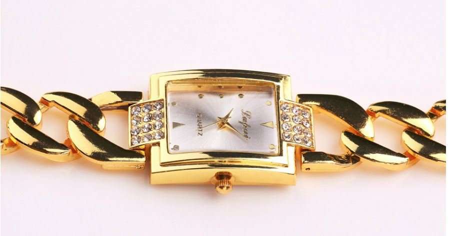 Elegant & Attractive Ladies Rose Gold Austrian Crystal LUPAI Quartz Wrist Watch in Gift Box
