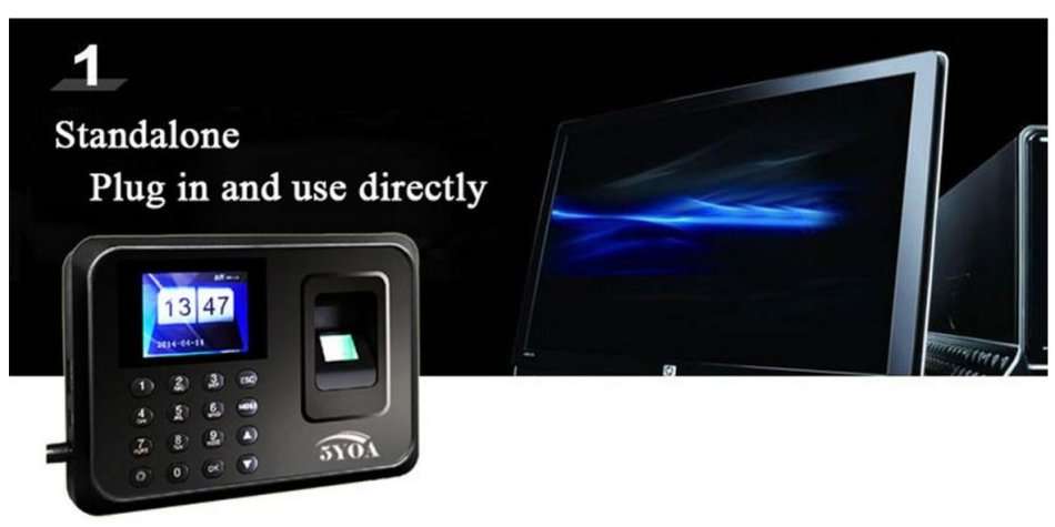 2.8" Bio-metric Fingerprint Attendance System, Colour Display With Time Clock & Complete Software