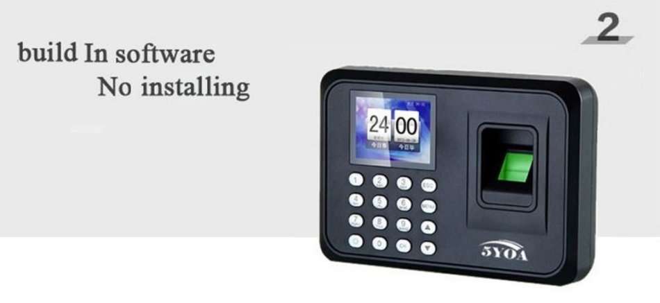 2.8" Bio-metric Fingerprint Attendance System, Colour Display With Time Clock & Complete Software