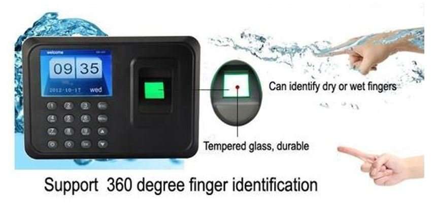 2.8" Bio-metric Fingerprint Attendance System, Colour Display With Time Clock & Complete Software
