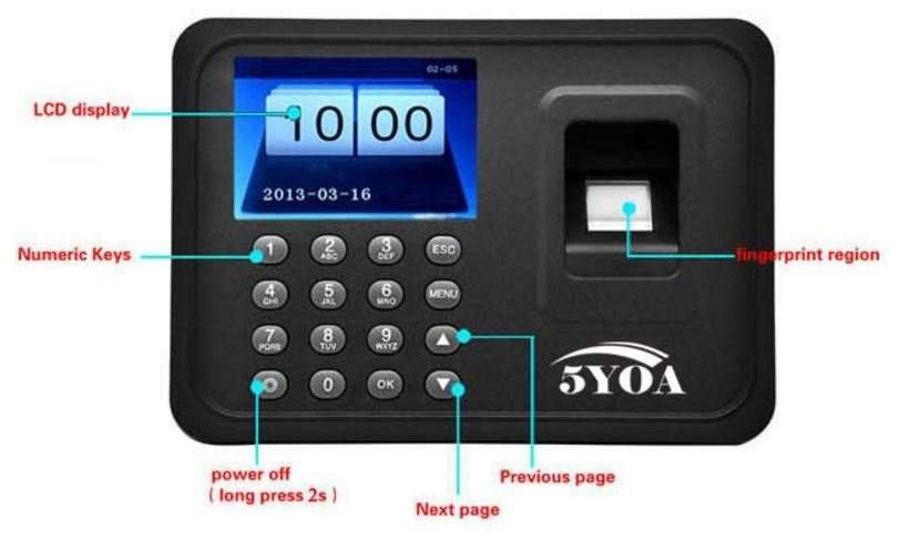 2.8" Bio-metric Fingerprint Attendance System, Colour Display With Time Clock & Complete Software