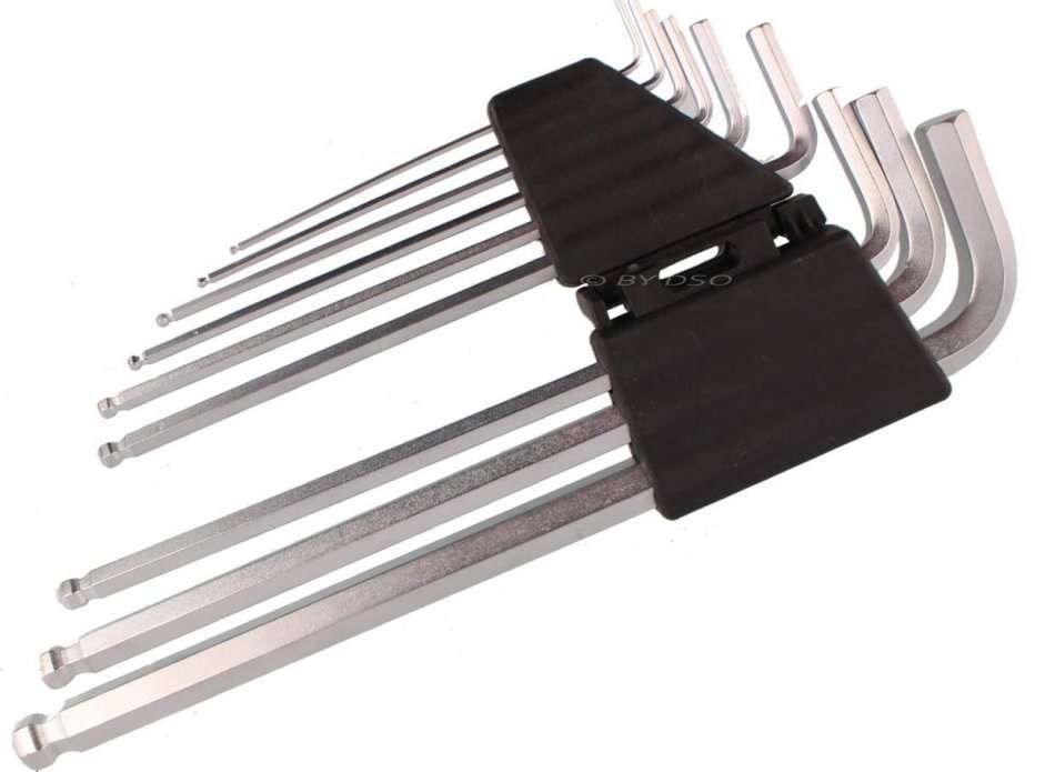 9 Piece Ball Point Allen Key Set - Chrome Vanadium