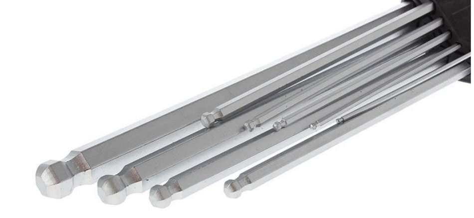 9 Piece Ball Point Allen Key Set - Chrome Vanadium