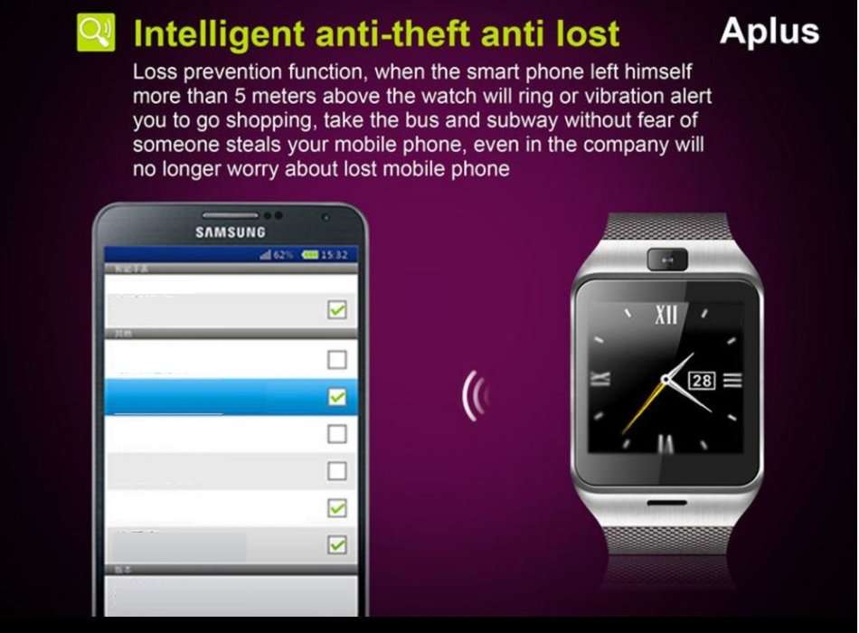 GV18 NFC Aplus smart Watch, Touch Screen, Camera, Bluetooth, NFC, Sim, Waterproof and much more....