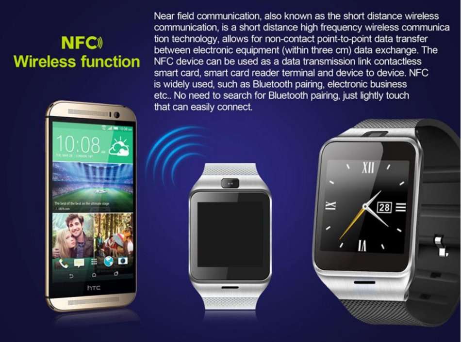 GV18 NFC Aplus smart Watch, Touch Screen, Camera, Bluetooth, NFC, Sim, Waterproof and much more....