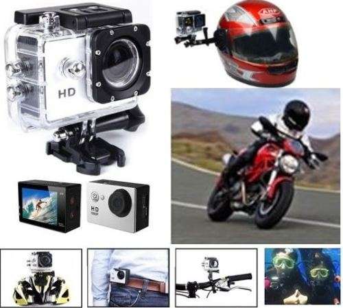 HD Action Sport DVR & Camera - Waterproof, LCD Screen, Side Helmet Mount, Waterproof Casing..