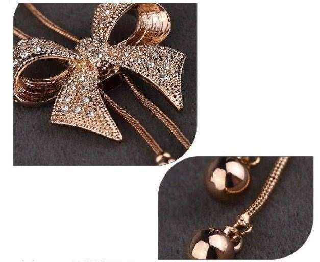 Elegant Bowknot Necklace With Swarovski Crystals in a Complimentary Gift Box