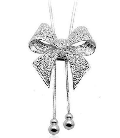 Elegant Bowknot Necklace With Swarovski Crystals in a Complimentary Gift Box